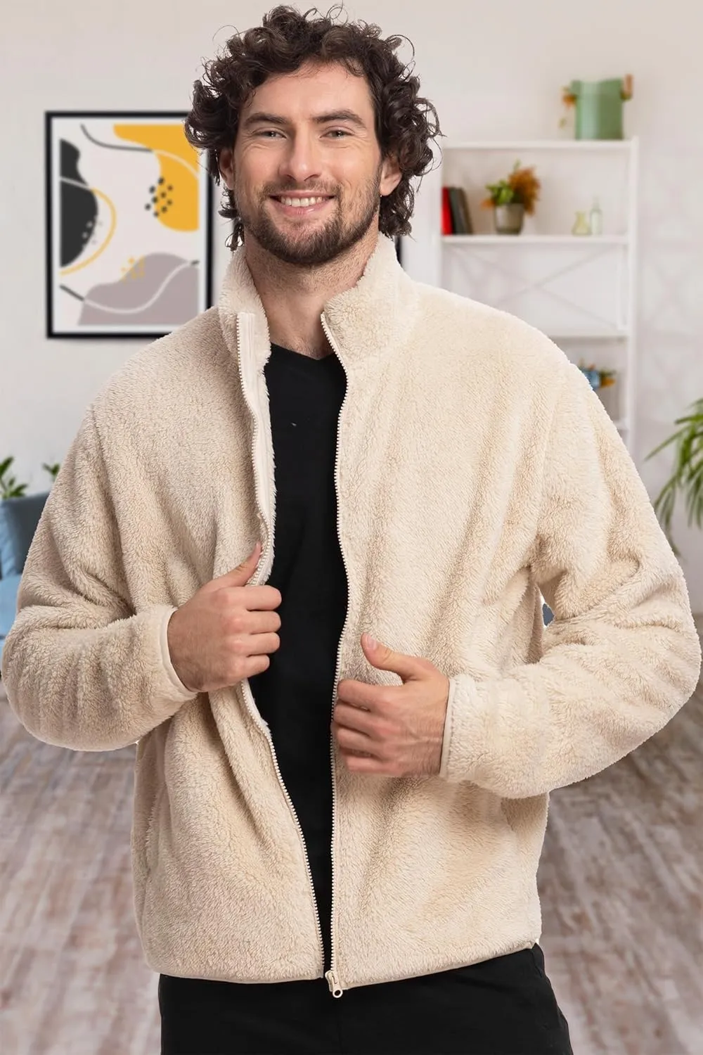 Mad Dog Men's Sherpa Jacket Ultimate Fuzzy Sweater for Men, Fleece Winter Coats, Mens Cold Weather Jackets