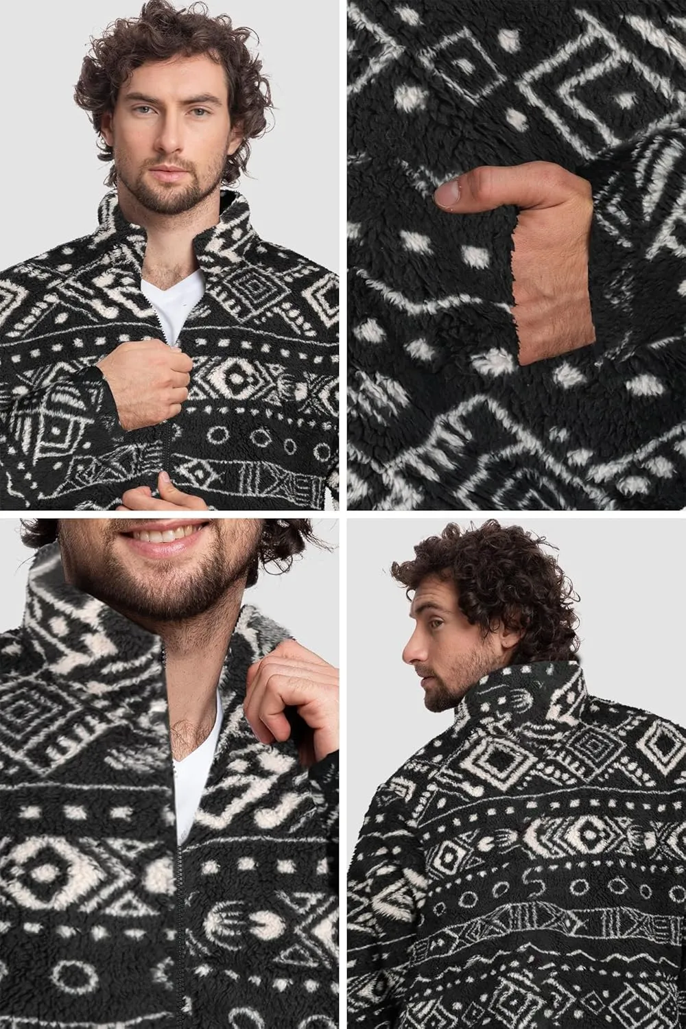 Mad Dog Men's Sherpa Jacket Ultimate Fuzzy Sweater for Men, Fleece Winter Coats, Mens Cold Weather Jackets