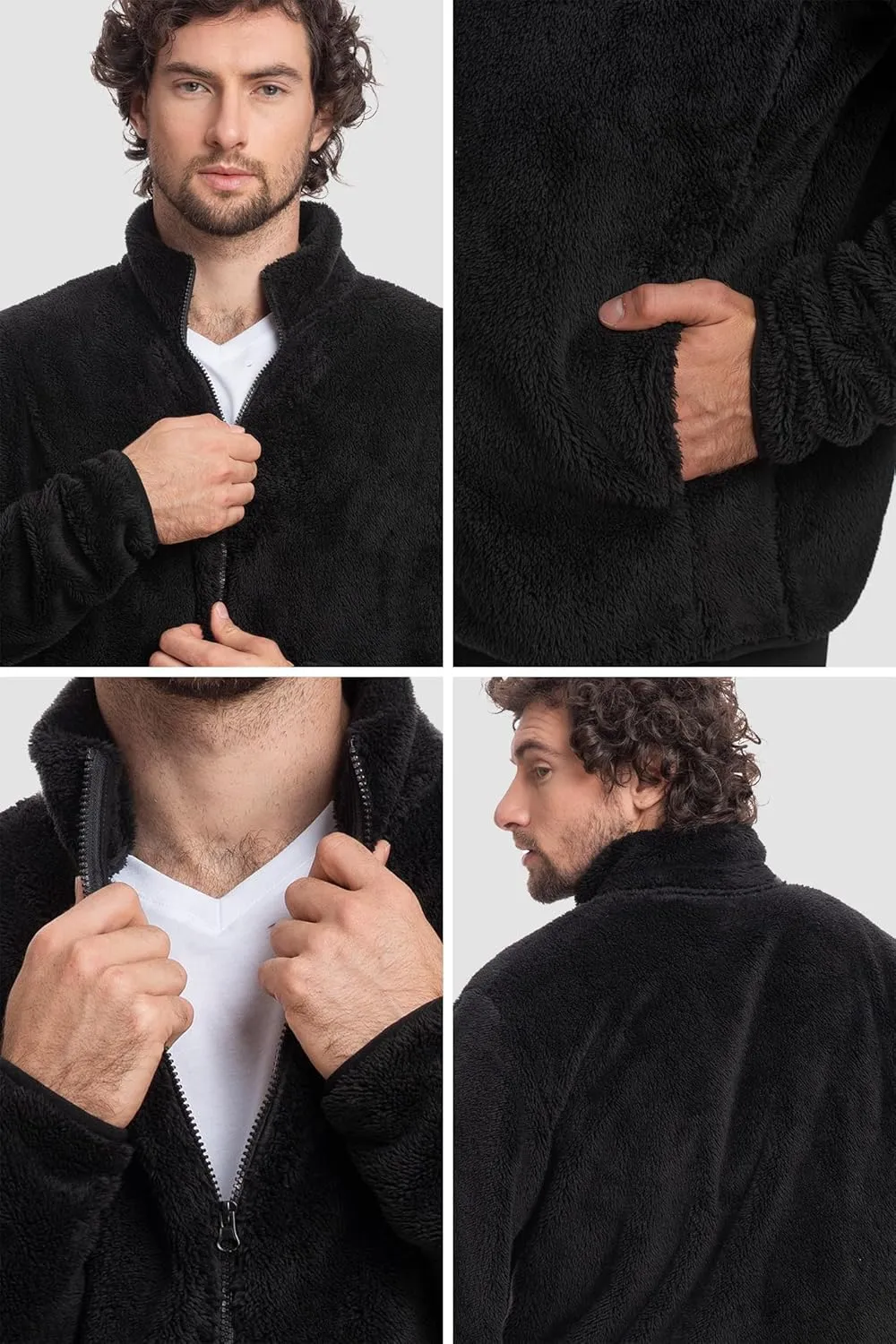 Mad Dog Men's Sherpa Jacket Ultimate Fuzzy Sweater for Men, Fleece Winter Coats, Mens Cold Weather Jackets