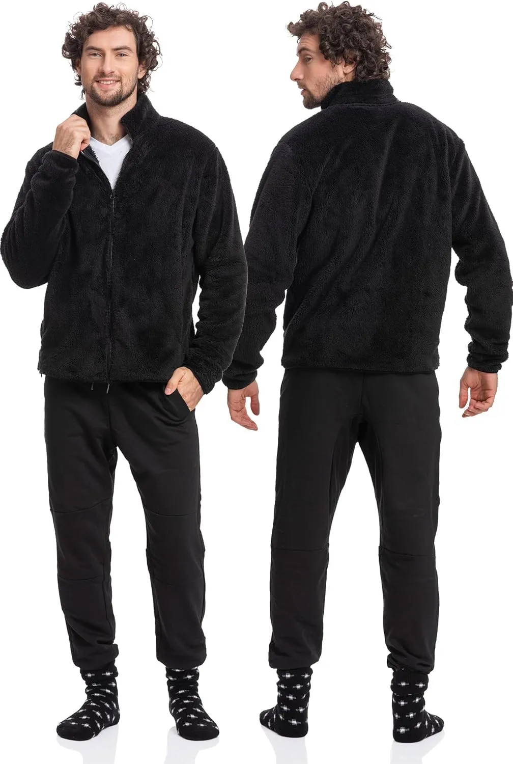 Mad Dog Men's Sherpa Jacket Ultimate Fuzzy Sweater for Men, Fleece Winter Coats, Mens Cold Weather Jackets