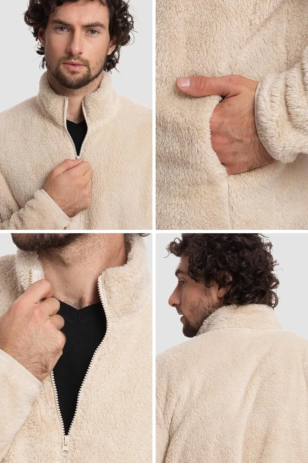 Mad Dog Men's Sherpa Jacket Ultimate Fuzzy Sweater for Men, Fleece Winter Coats, Mens Cold Weather Jackets