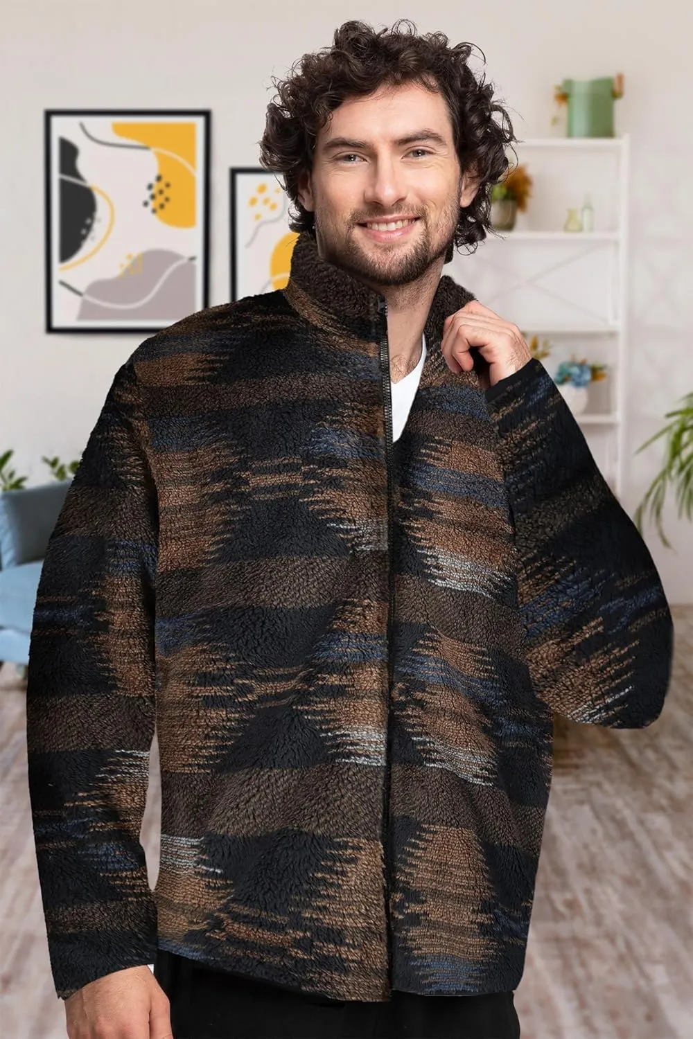 Mad Dog Men's Sherpa Jacket Ultimate Fuzzy Sweater for Men, Fleece Winter Coats, Mens Cold Weather Jackets