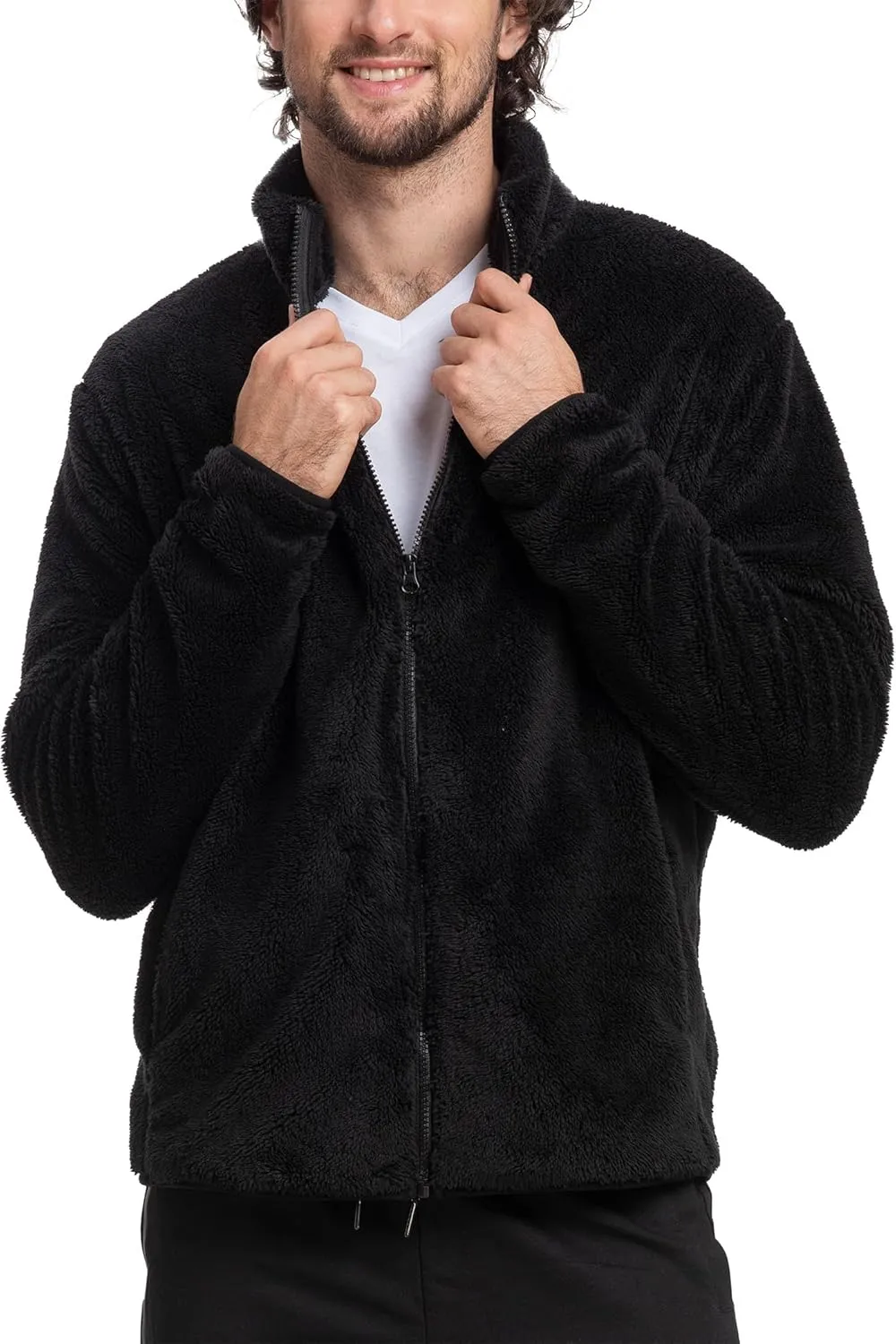 Mad Dog Men's Sherpa Jacket Ultimate Fuzzy Sweater for Men, Fleece Winter Coats, Mens Cold Weather Jackets