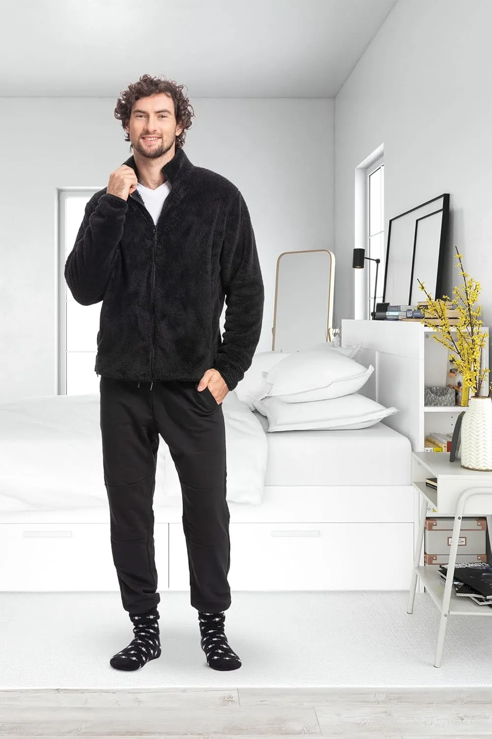 Mad Dog Men's Sherpa Jacket Ultimate Fuzzy Sweater for Men, Fleece Winter Coats, Mens Cold Weather Jackets