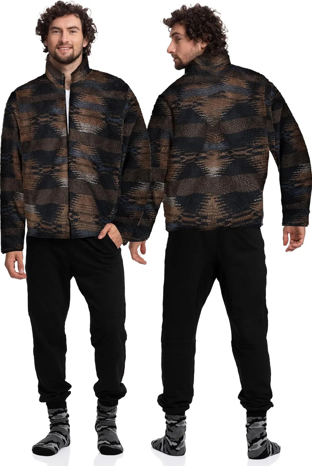 Mad Dog Men's Sherpa Jacket Ultimate Fuzzy Sweater for Men, Fleece Winter Coats, Mens Cold Weather Jackets