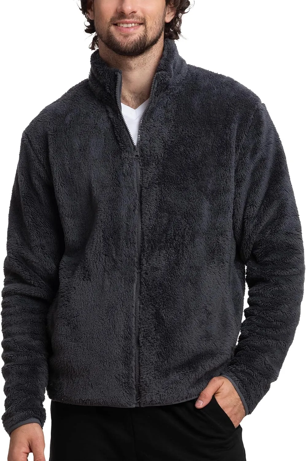 Mad Dog Men's Sherpa Jacket Ultimate Fuzzy Sweater for Men, Fleece Winter Coats, Mens Cold Weather Jackets