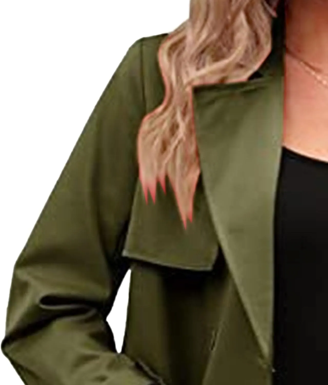 Maiyifu-GJ Trench Coat for Women Fall Winter Jackets Slim Fit Long Sleeve Windbreaker Lapel Double Breasted Trench Coat