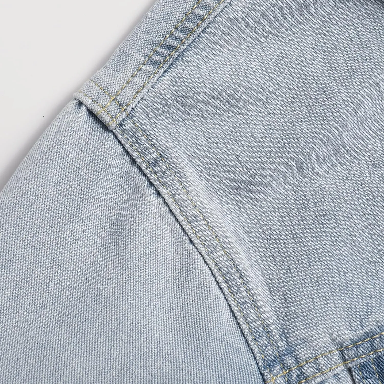 Men Casual Classic Ripped Denim Jacket Slim Jean Jacket Coat
