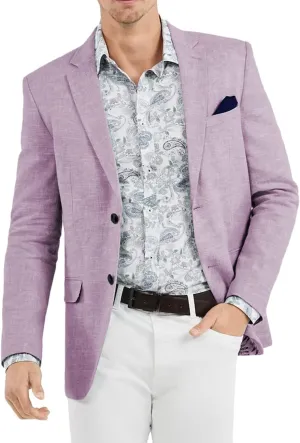 Men's Casual Slim Fit Linen Blazer Regular fit Jacket Lightweight 2 Button Blazer Sport Coat