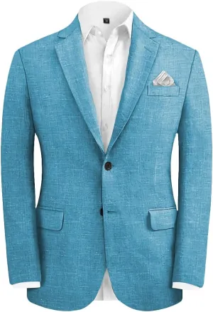 Men's Fashion Casual Slim Fit Linen Blazer Regular fit Jacket Lightweight 2 Button Blazer Sport Coat
