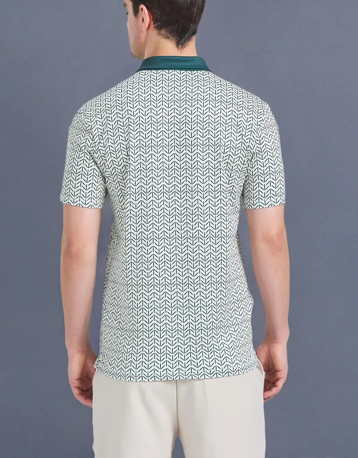 Men's Golf Shirts-Moisture Wicking Dry Fit Performance Recycled Polo Short Sleeve for Bussiness Casual Tennis