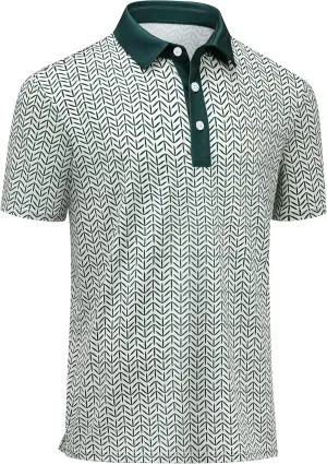 Men's Golf Shirts-Moisture Wicking Dry Fit Performance Recycled Polo Short Sleeve for Bussiness Casual Tennis