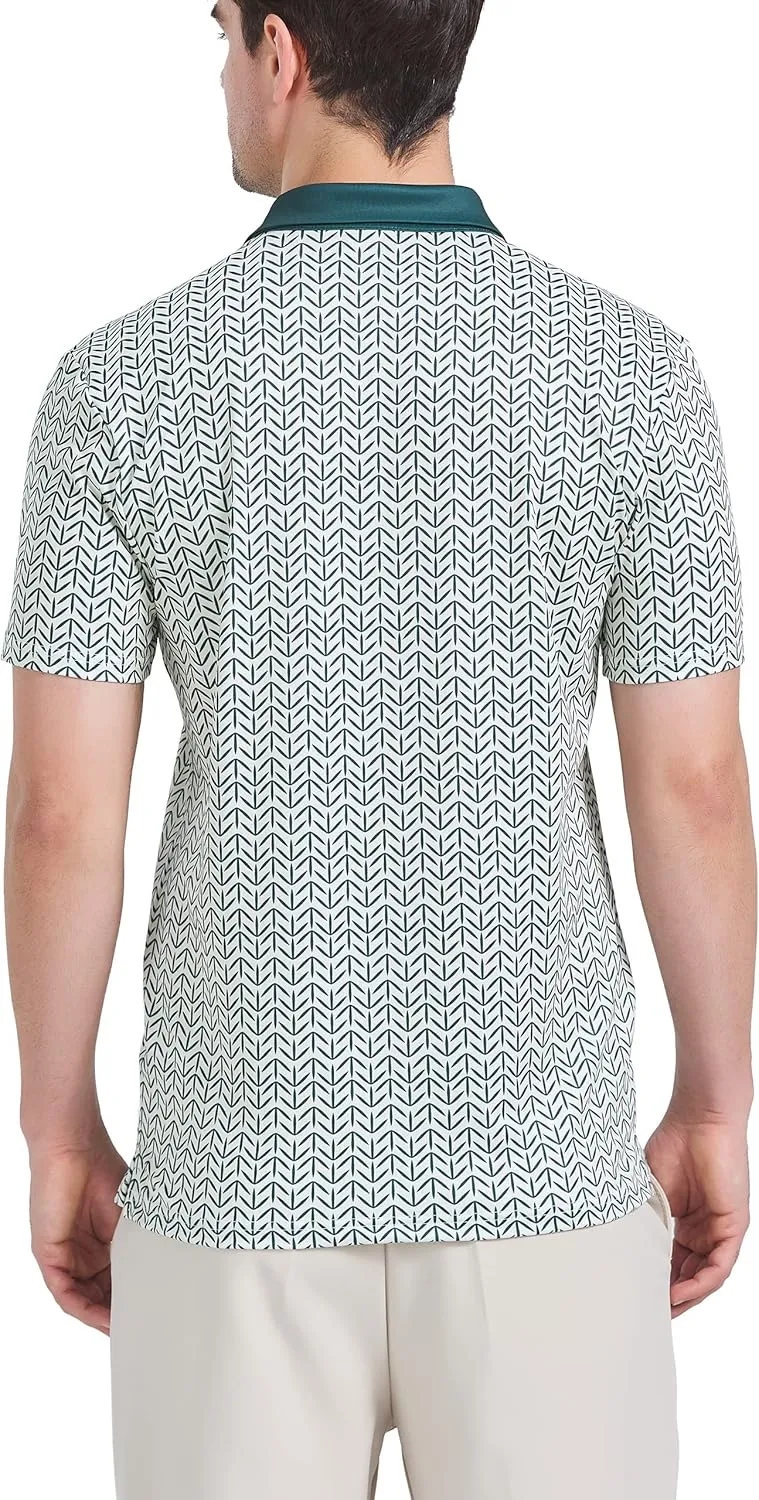 Men's Golf Shirts-Moisture Wicking Dry Fit Performance Recycled Polo Short Sleeve for Bussiness Casual Tennis