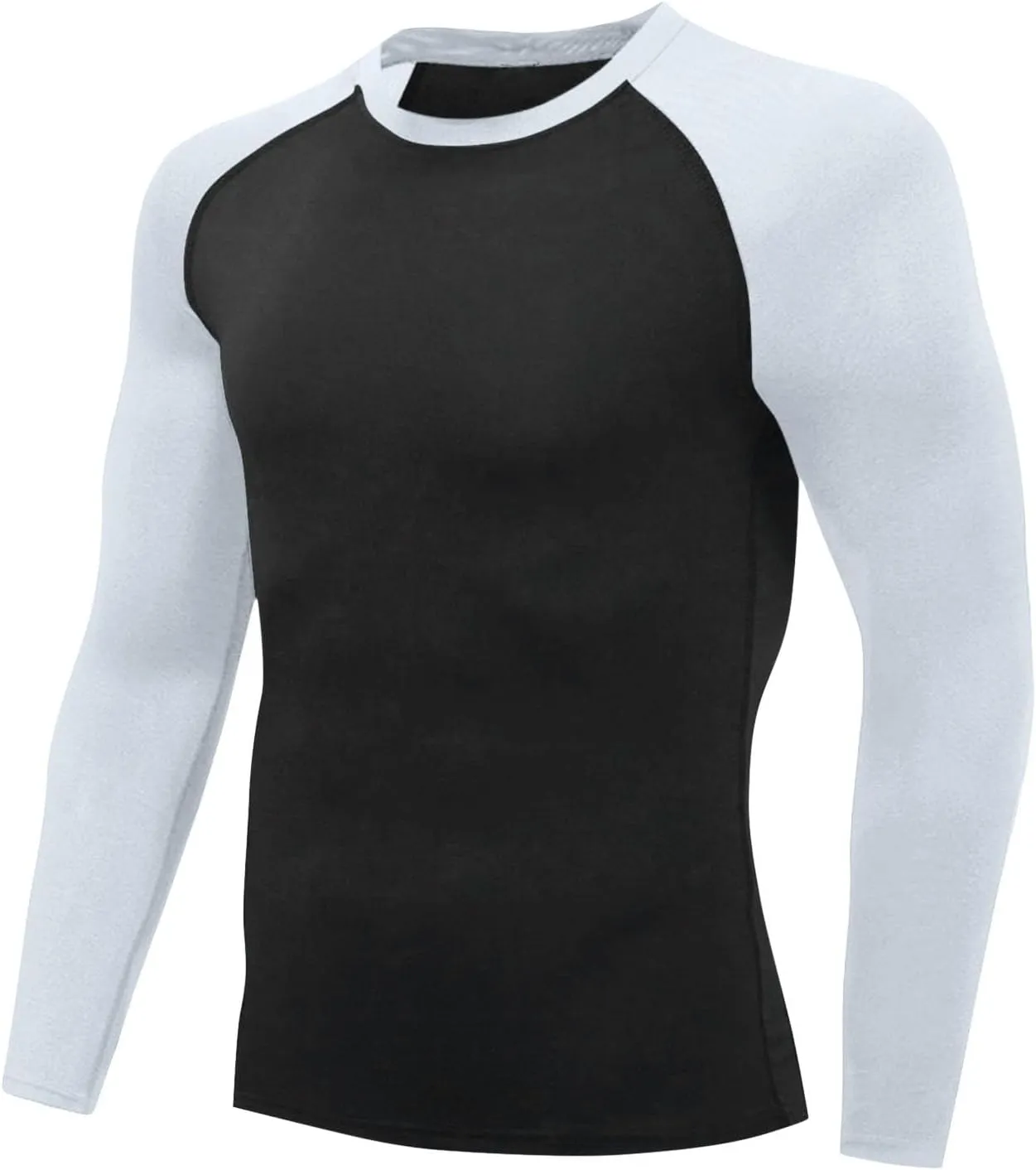 Mens Sports Shirt Long Sleeve Color Block Patchwork Casual Shirts for Men Quick Dry Slim Fit Running Gym Exercise Tops