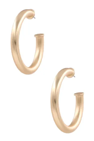 METAL OPEN HOOP MATTE EARRING
