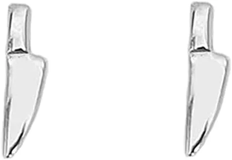 Minimalist Knife Real 925 Sterling Silver Little Stud Earrings for Women Men Tiny Small Cartilage Tragus Simple Post Pin Hypoallergenic Pierced Ear Halloween Jewelry Gifts Birthday Her Daughter Xmas