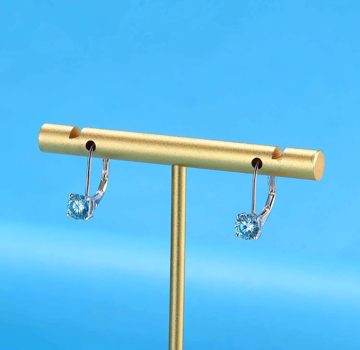 Moissanite Earrings,1.0ct-2.0ct D Color Brilliant Round Cut Lab Created Diamond Earrings 18K White Gold Plated Sterling Silver Dangle Earrings Moissanite Leverback Drop Earrings