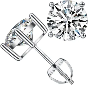 Moissanite Stud Earrings for Women Men 0.8CT-4Ct Jewelry Gift for Her Women Girlfriend, Anniversary Birthday Wedding Anniversay Gift for Wife Valentine Day Mothers Day Gifts, Christmas Gifts