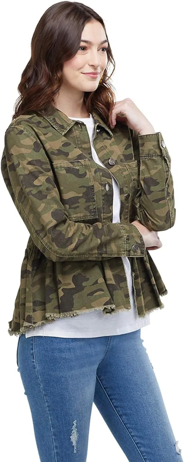 Mud Pie Women's Denim Peplum Jacket