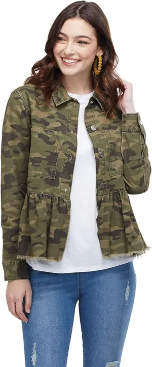 Mud Pie Women's Denim Peplum Jacket