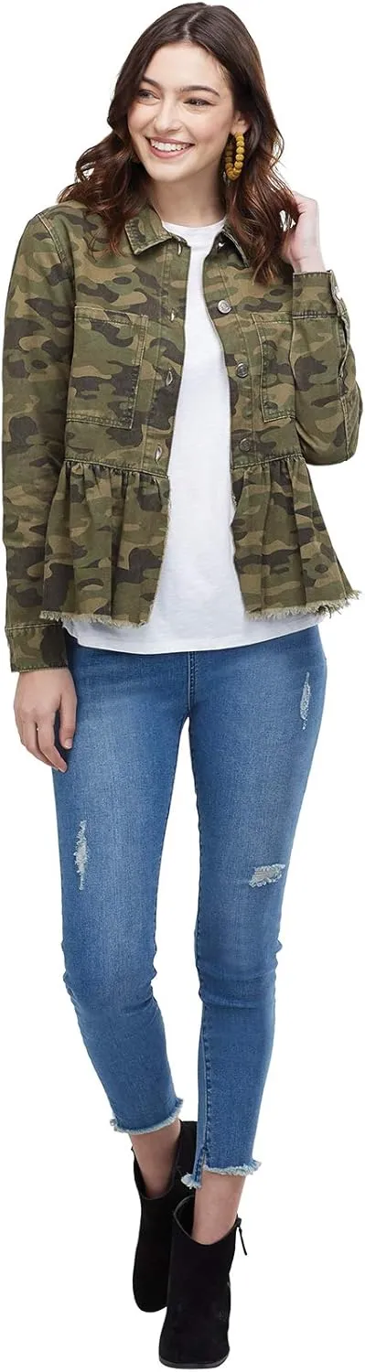 Mud Pie Women's Denim Peplum Jacket