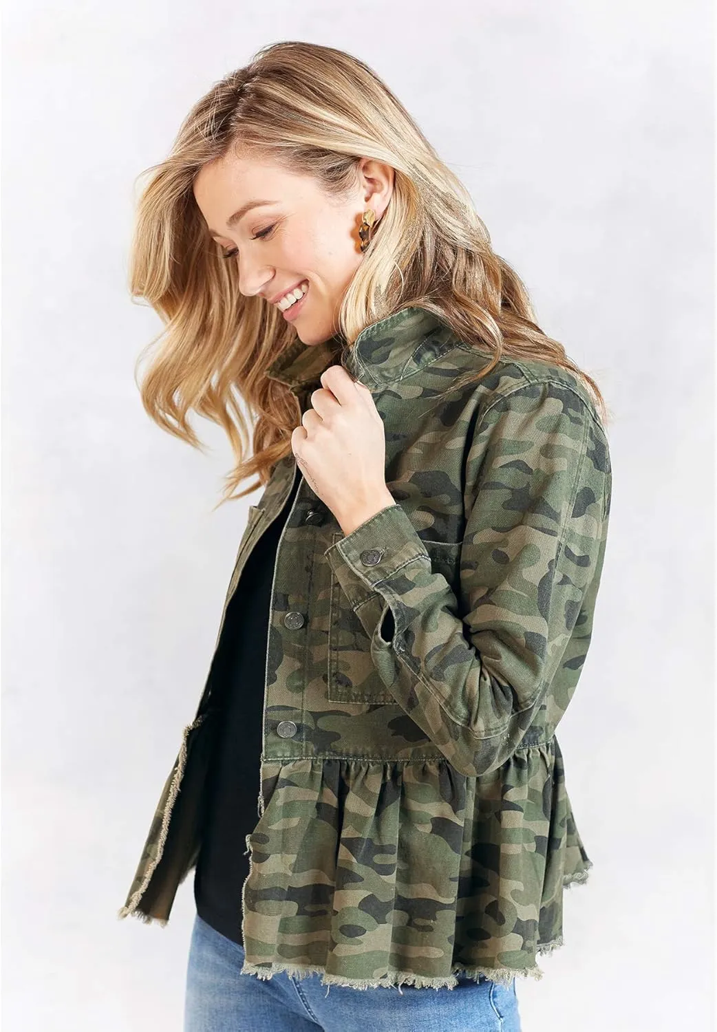 Mud Pie Women's Denim Peplum Jacket