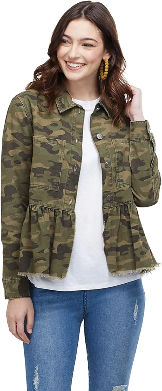 Mud Pie Women's Denim Peplum Jacket