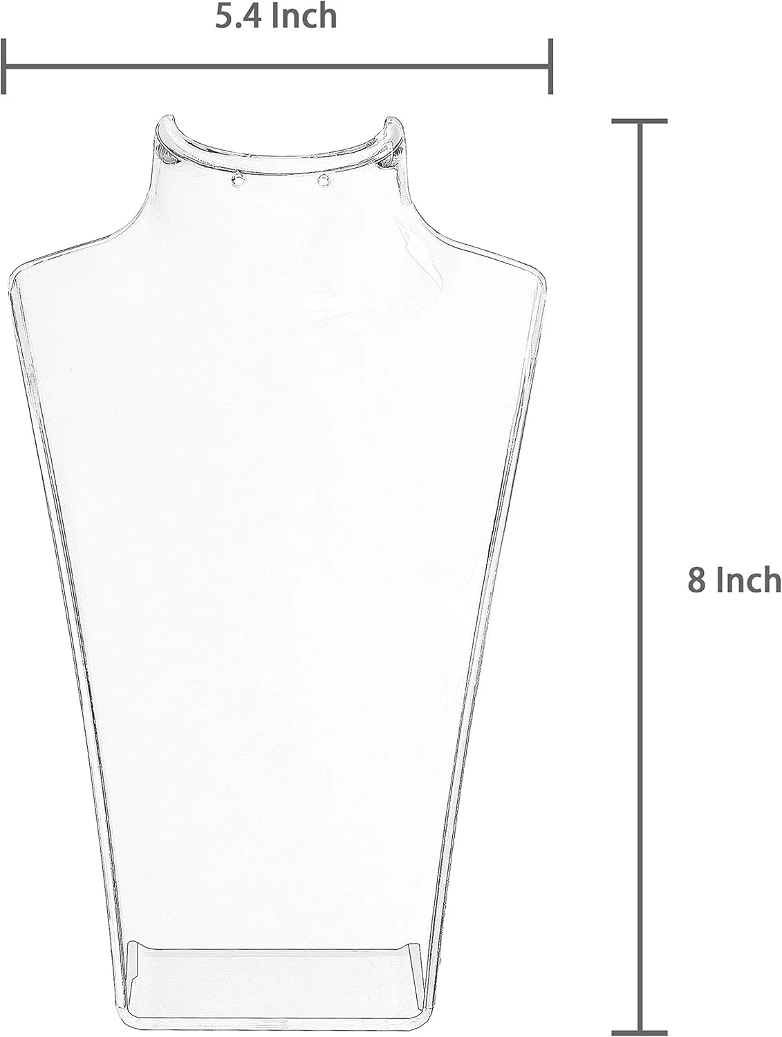 MyGift 8-Inch Clear Acrylic Necklace & Earring Jewelry 3D Bust Display Stand, Set of 2
