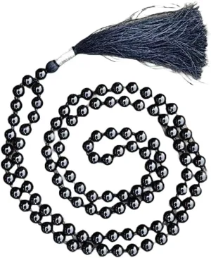 Natural Black Tourmaline 8mm 108 Mala Beads, Spiritual, Meditation Beads, Reiki, Japa Mala, Buddhist Prayer Beads, Yoga Bracelet, healing beads LKMALA-RRGU-1519