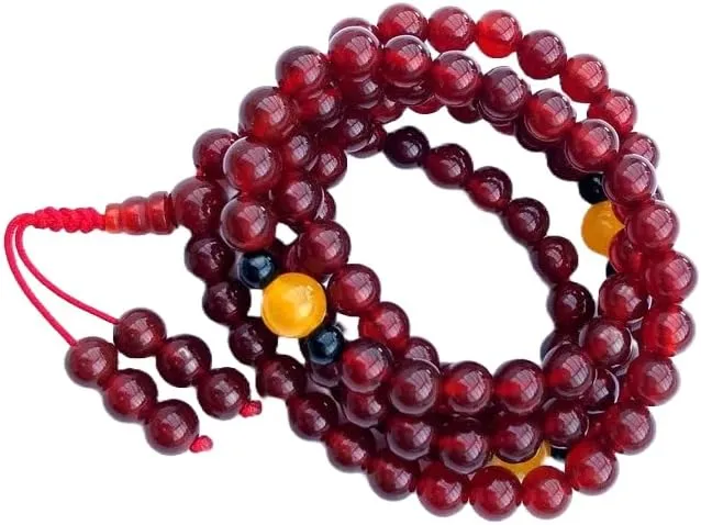 Natural carnelian, topaz and onyx 5,7,8mm 108 Mala Beads, Spiritual, Meditation Beads, Reiki, Japa Mala, Buddhist Prayer Beads, Yoga Bracelet, healing beads LKMALA-RRGU-1604