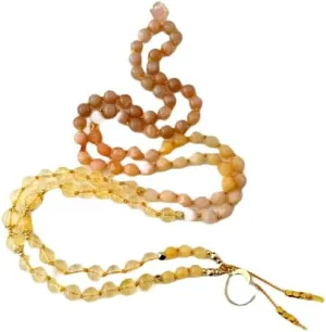 Natural Citrine Imperial Topaz 6mm 108 Mala Beads, Spiritual, Meditation Beads, Reiki, Japa Mala, Buddhist Prayer Beads, Yoga Bracelet, healing beads LKMALA-RRGU-2104, 34 inch, yellow