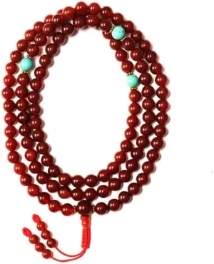 Natural Dark Carnelian,turquoise 8mm 108 Mala Beads, Spiritual, Meditation Beads, Reiki, Japa Mala, Buddhist Prayer Beads, Yoga Bracelet, healing beads LKMALA-RRGU-698