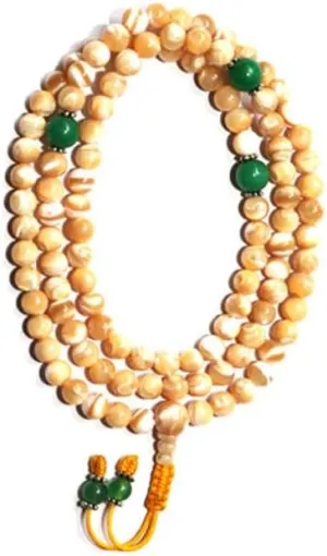 Natural Mother of Pearl,green jade 8mm 108 Mala Beads, Spiritual, Meditation Beads, Reiki, Japa Mala, Buddhist Prayer Beads, Yoga Bracelet, healing beads LKMALA-RRGU-918