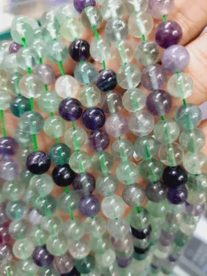 Natural Multi Fluorite 6mm 108 Mala Beads, Spiritual, Meditation Beads, Reiki, Japa Mala, Buddhist Prayer Beads, Yoga Bracelet, healing beads LKMALA-RRGU-1440