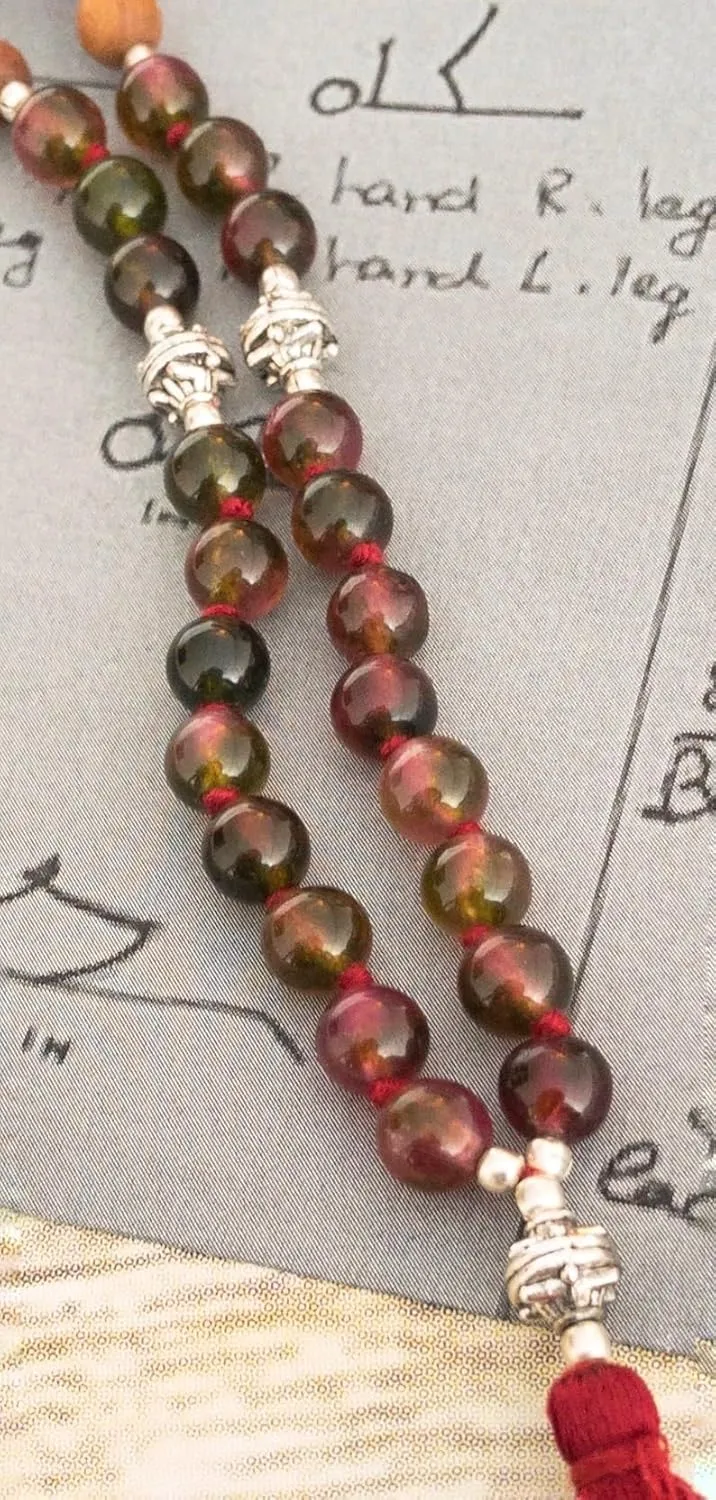 Natural Sandalwood Red tiger eye 8mm 108 Mala Beads, Spiritual, Meditation Beads, Reiki, Japa Mala, Buddhist Prayer Beads, Yoga Bracelet, healing beads LKMALA-RRGU-3545