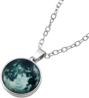 New 2025 Hot For Arrival Glowing Jewelry Full Moon Necklace Handmade Glass Dome Lunar Eclipse Glow In The Dark Pendant Fashion Trendy Accessories Creative Gift