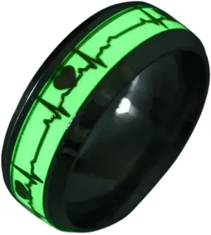 New 2026 Stainless Steel Luminous Finger Ring For Women Men Glowing In Dark Love Heart Wedding Bands Jewelry Gift Couple Accessorie Fashion Trendy Accessories Creative