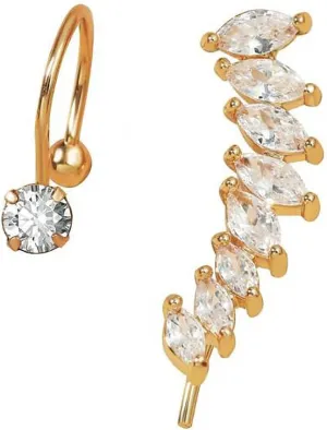 No-Piercing Ear Cuff Earrings Women Crystal Rhinestone Wrap Stud Clip Earrings