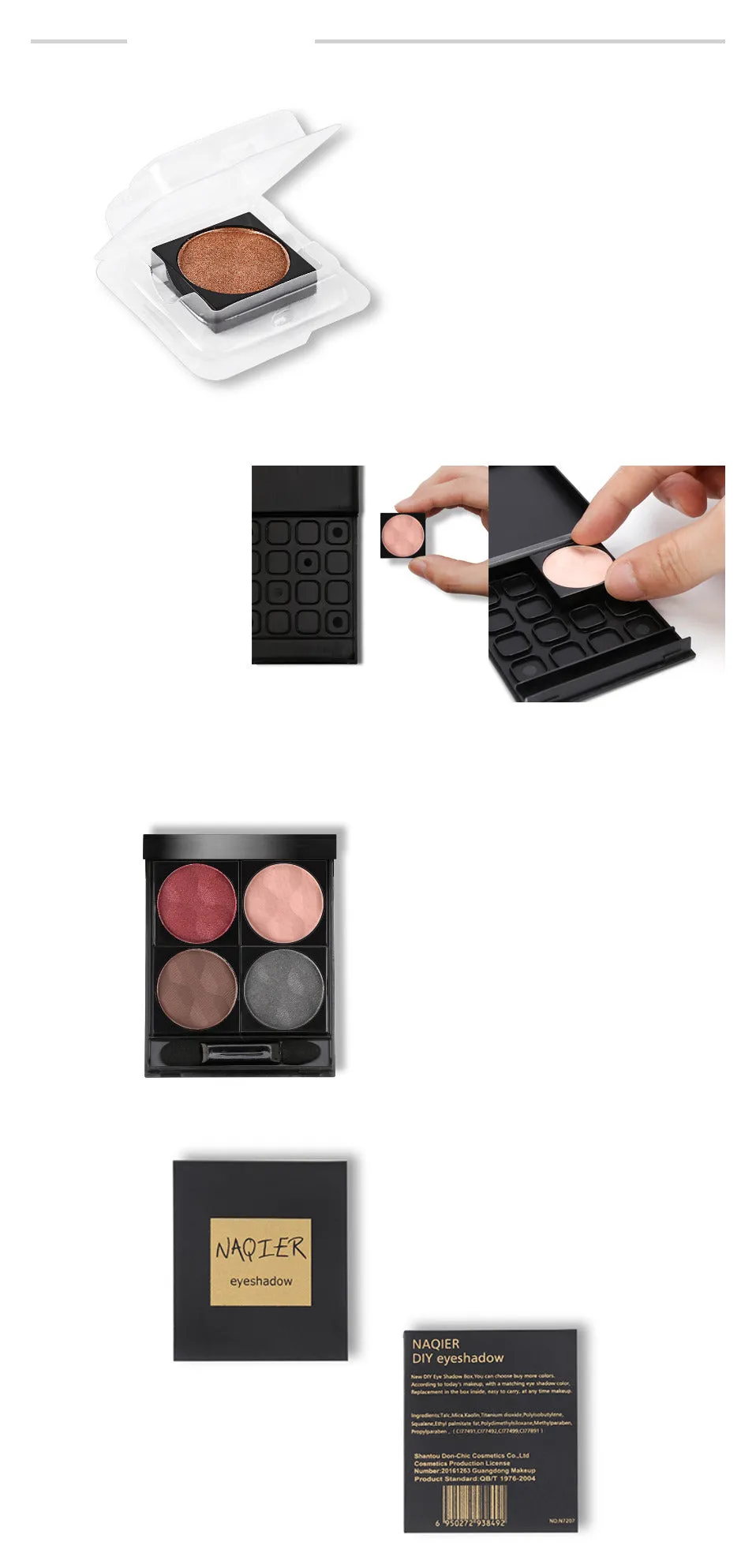 Nude matte glitter powder eye shadow