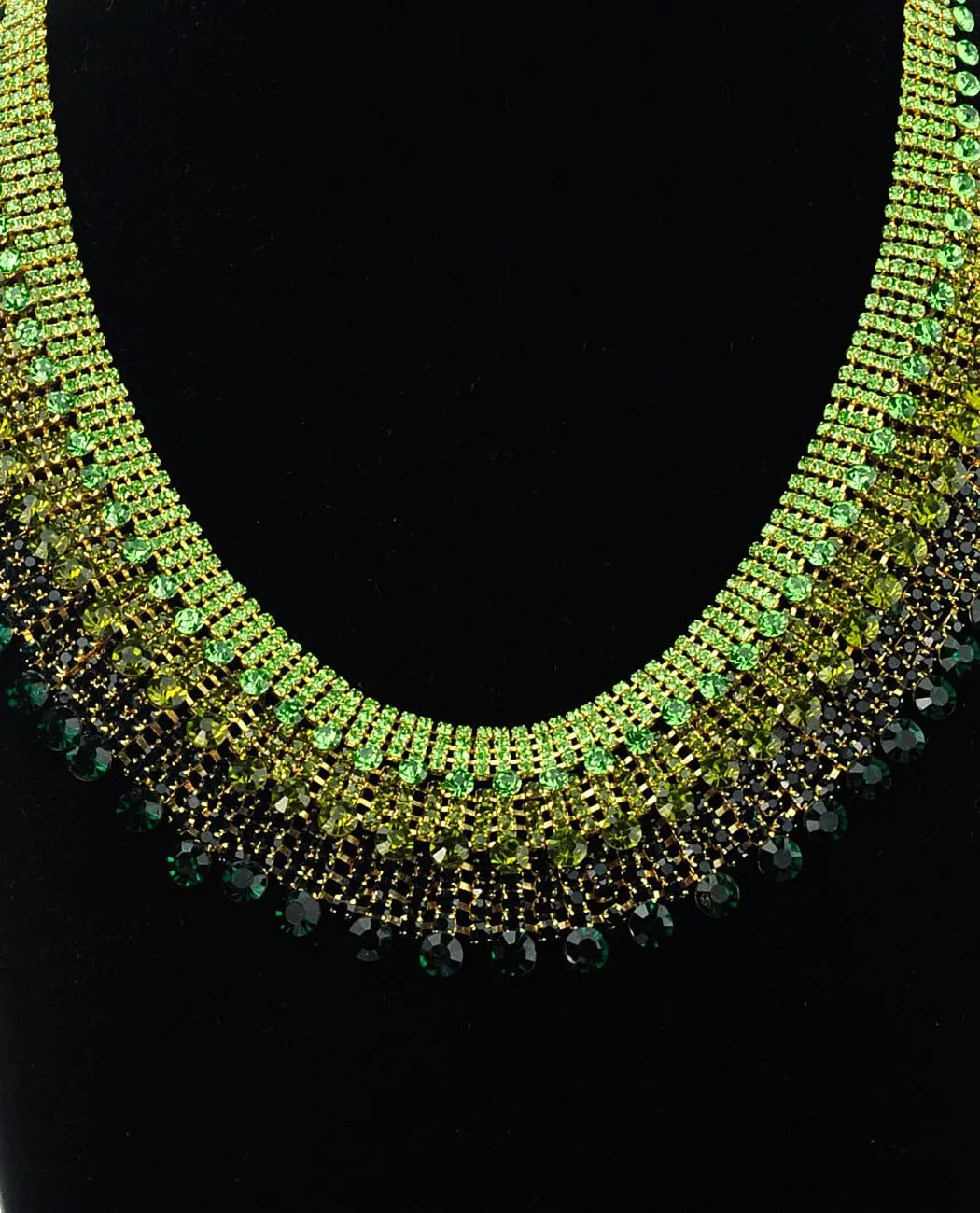 NYFASHION101 Multi Layered Design Necklace and Dangling Strands Earring Set