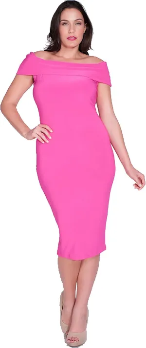 Nyteez Women's Plus Size Dress Off Shoulder Midi Bodycon Pencil Cocktail Party