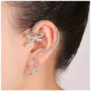 Punk Butterfly Cuff Earrings Silver Butterfly Ear Climber Earrings Animal Cartilage Ear Crawler Earrings Gothic Clip on Wrap Earrings Jewelry for Women and Girls
