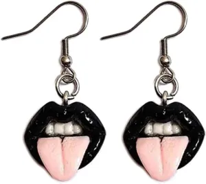 Punk Sexy Lips Earhook Tongue Funny Dangle Earrings Horrible Halloween Costume Accessories Hip Hop Rock Jewelry