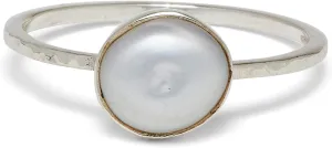Pura Vida Silver-Plated Pretty in Pearl Ring, .925 Sterling Silver Band, 5-9