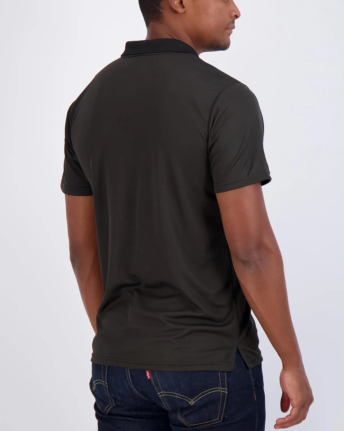 Real Essentials 3 Pack: Mens Short Sleeve Dry-Fit Collared Polo Shirt with Pocket - Active Casual (Available Big & Tall)