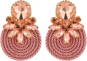 Rhinestone Teardrop Statement Earrings Fancy Costume Earrings Cluster Crystal Chandelier Drop Dangle Earrings for Women Girls Wedding