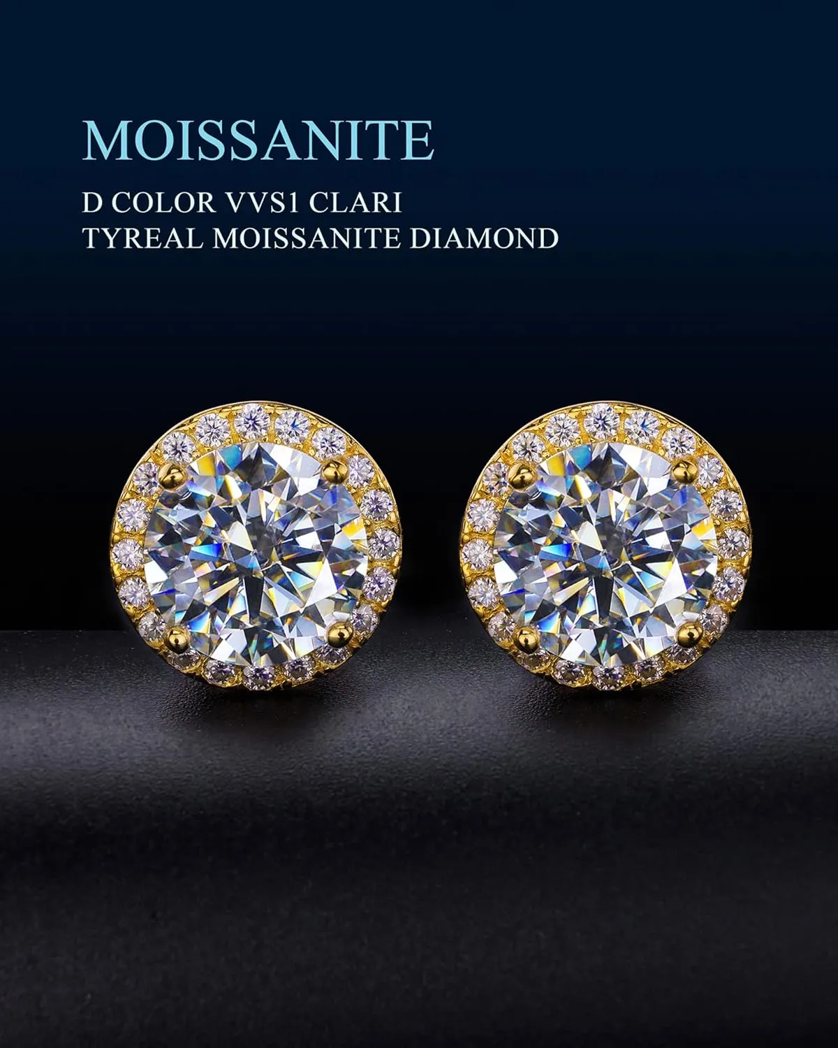 S925 Sterling Silver Moissanite Diamond Stud Earrings For Women Men, 0.5ct- 2ct D Color Vvs1 Clarity Moissanite Stud Earrings For Men Women Hypoallergenic, Womens Cartilage Piercing Jewelry Aretes