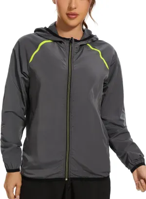 SEXYWG Women Rain Jacket with Hood Zipper Rain Coat Long Sleeves Raincoat Stylish Rain Suit Top Outdoor Travel Coat
