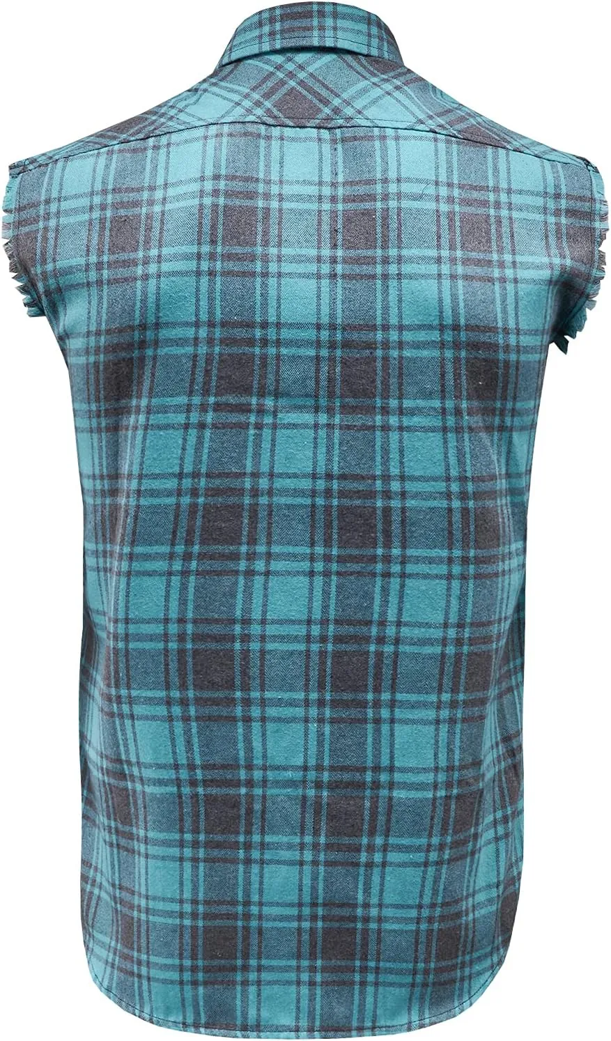 Sleeveless Plaid Front Shirt for Men,Cowboy Button Down Shirts