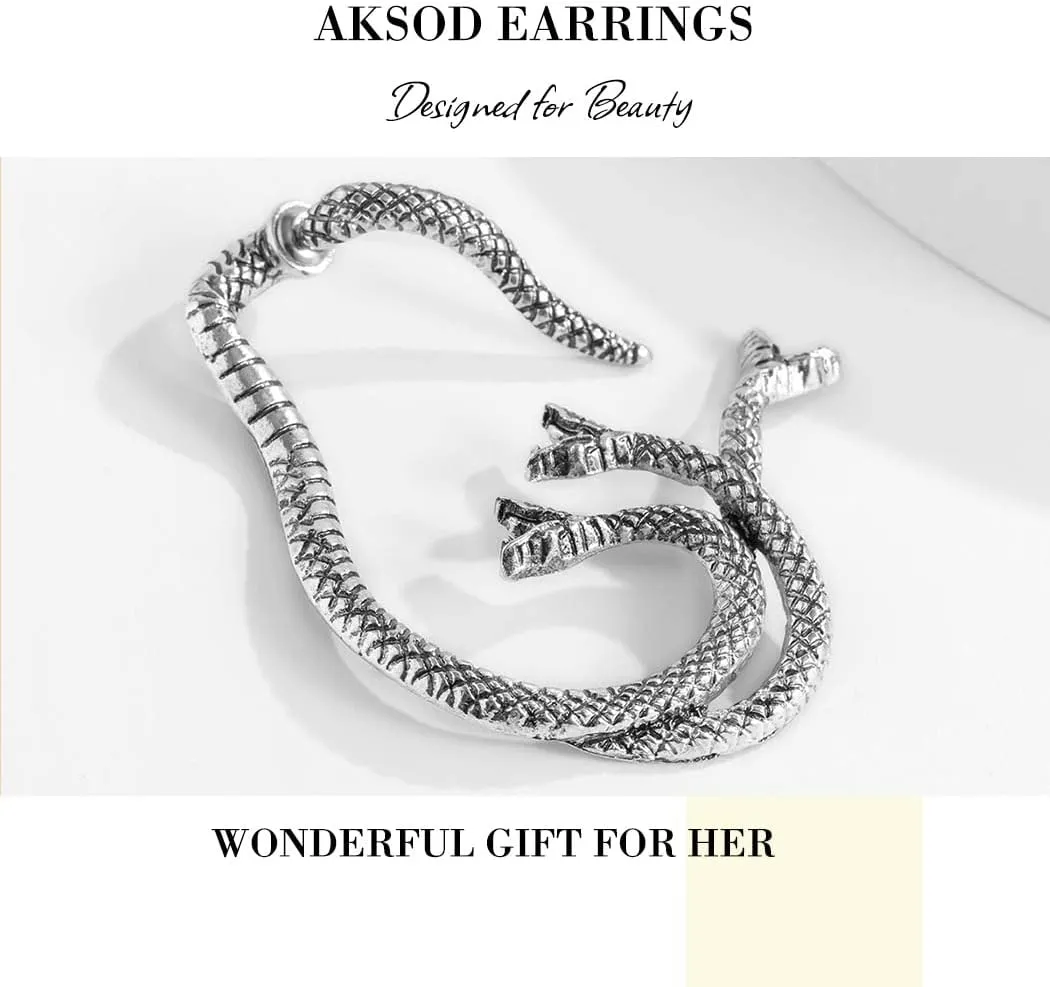 Snake Ear Clip Non Piercinng Earrings Fake Cartilage Clip on Open Wrap Hoop Fashion Vintage Earrings Jewelry for Women and 1Pcs